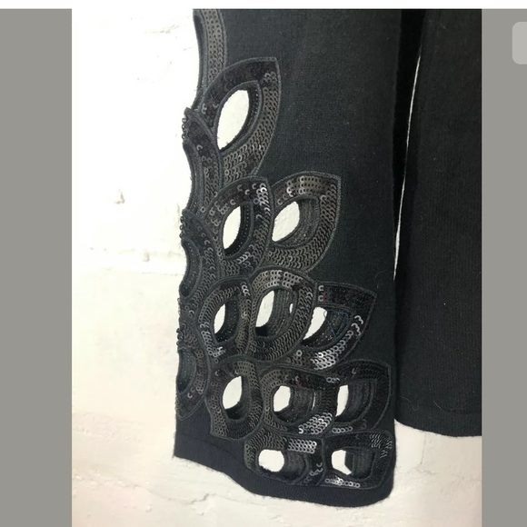 Boston Proper Glamorous Cut Out Sweater Black - Picture 3 of 7